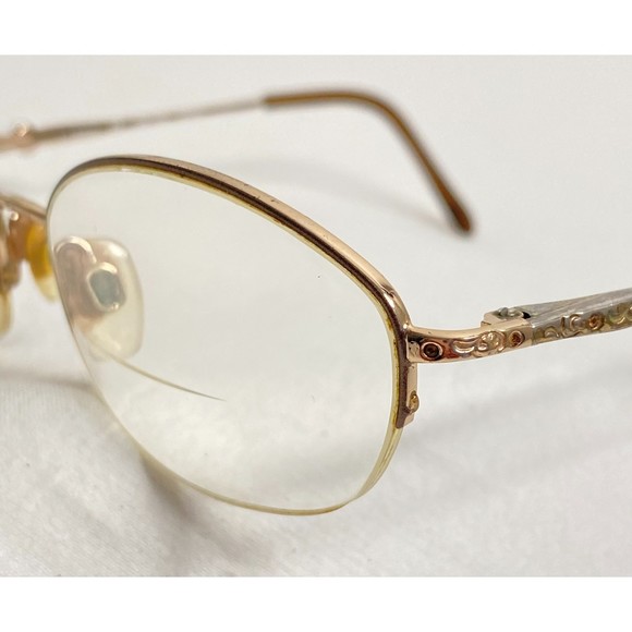 Jessica McClintock JMC 188 Eyeglasses Frame Gold Tone Wire Half Rim Monogram - Picture 7 of 10